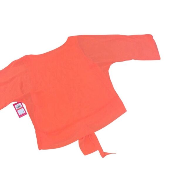 Vince Camuto Coral Blaze Sheer Blouse — XS - Picture 4 of 8